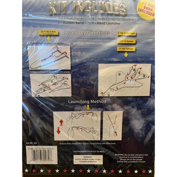 American Fighter Series Foam Plane Kit Builds 4 planes F18 F15 Military NEW - Picture 3 of 3